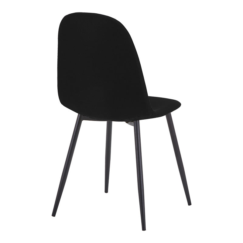Dining chair Bella black fabric and black metal leg 43.5x52x89cm