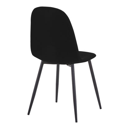 Dining chair Bella black fabric and black metal leg 43.5x52x89cm