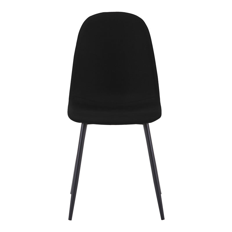 Dining chair Bella black fabric and black metal leg 43.5x52x89cm