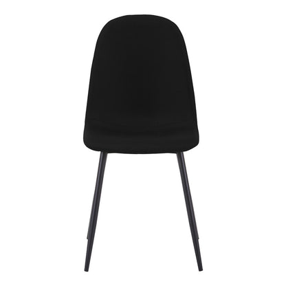 Dining chair Bella black fabric and black metal leg 43.5x52x89cm
