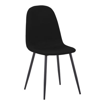 Dining chair Bella black fabric and black metal leg 43.5x52x89cm