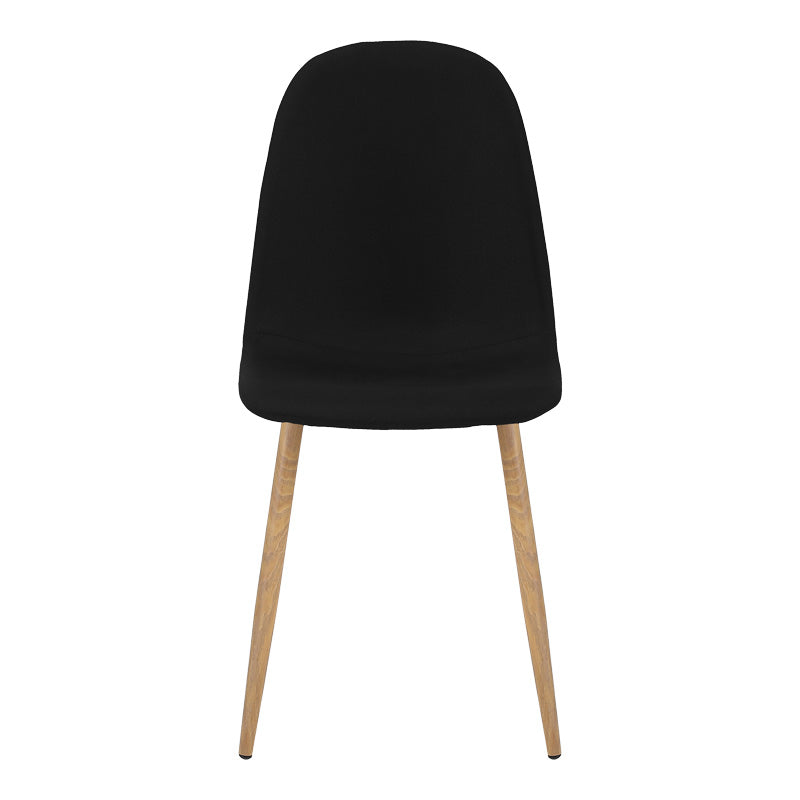 Dining chair Bella black fabric and natural metal leg 43.5x52x89cm