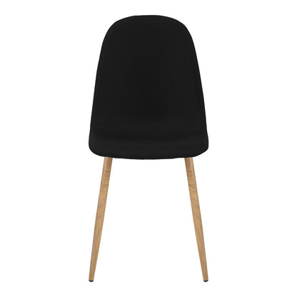 Dining chair Bella black fabric and natural metal leg 43.5x52x89cm