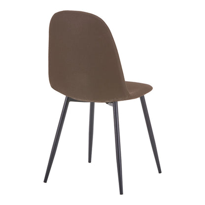 Dining chair Bella brown fabric and black color metal leg 43.5x52x89cm