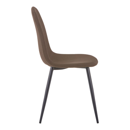 Dining chair Bella brown fabric and black color metal leg 43.5x52x89cm
