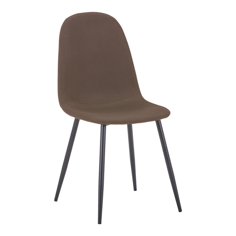 Dining chair Bella brown fabric and black color metal leg 43.5x52x89cm