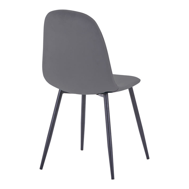 Dining chair Bella velvet in dark grey color and black metal leg 43.5x52x89cm
