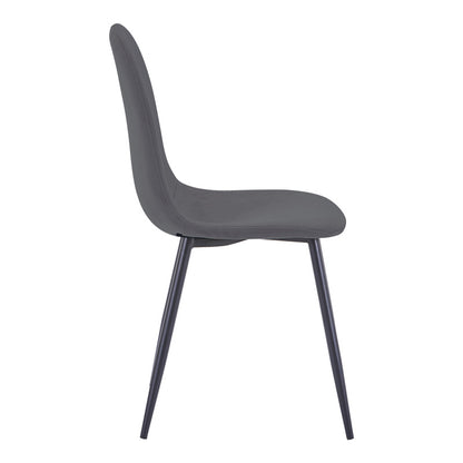 Dining chair Bella velvet in dark grey color and black metal leg 43.5x52x89cm