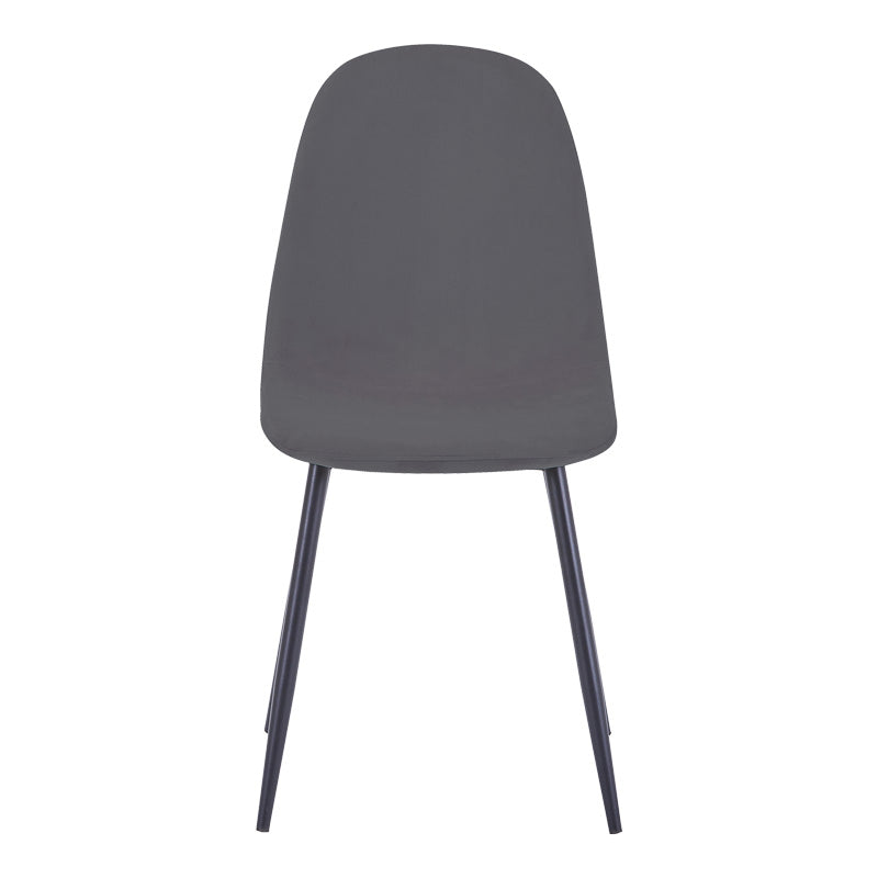 Dining chair Bella velvet in dark grey color and black metal leg 43.5x52x89cm