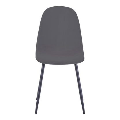 Dining chair Bella velvet in dark grey color and black metal leg 43.5x52x89cm