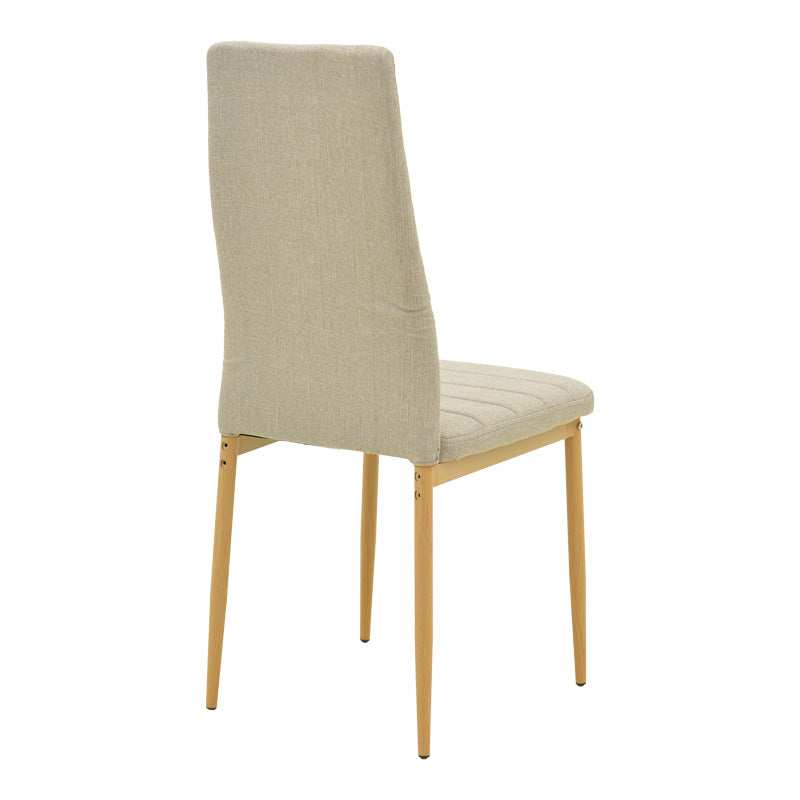 Parker chair fabric in beige shade with natural metal legs 39.5x48x95cm