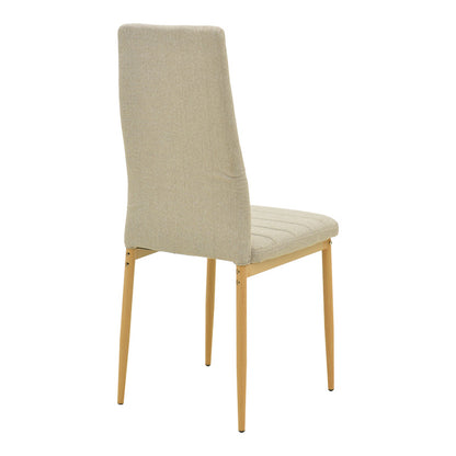 Parker chair fabric in beige shade with natural metal legs 39.5x48x95cm