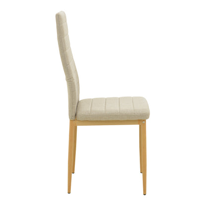 Parker chair fabric in beige shade with natural metal legs 39.5x48x95cm