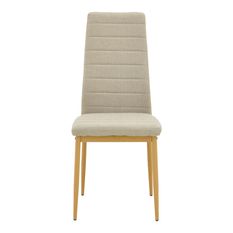 Parker chair fabric in beige shade with natural metal legs 39.5x48x95cm