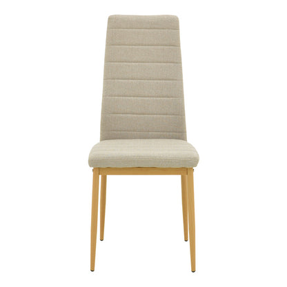 Parker chair fabric in beige shade with natural metal legs 39.5x48x95cm