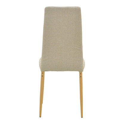 Parker chair fabric in beige shade with natural metal legs 39.5x48x95cm
