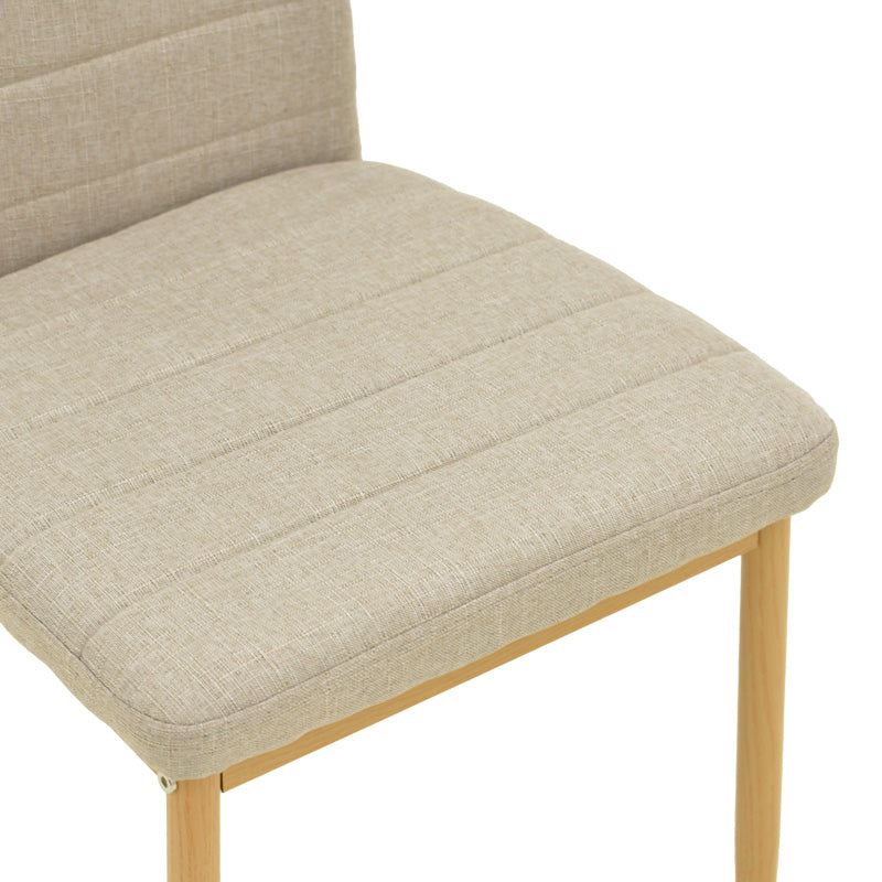 Parker chair fabric in beige shade with natural metal legs 39.5x48x95cm