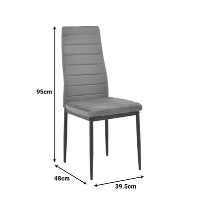 Parker chair fabric in beige shade with natural metal legs 39.5x48x95cm