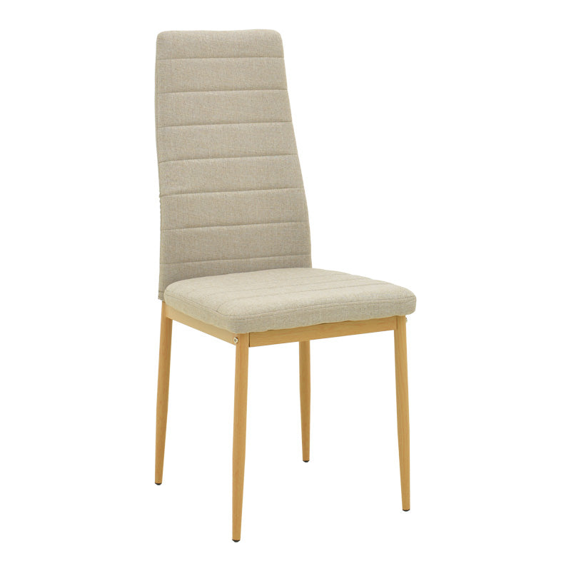 Parker chair fabric in beige shade with natural metal legs 39.5x48x95cm