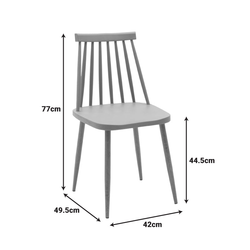 Dining chair Aurora black pp-black metal leg 42x49.5x77cm