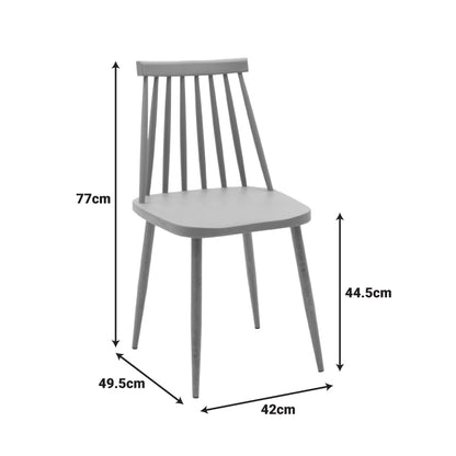 Dining chair Aurora black pp-black metal leg 42x49.5x77cm