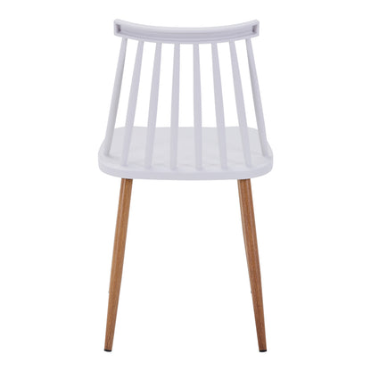 Dining chair Aurora white pp-natural color metal leg 42x49.5x77cm