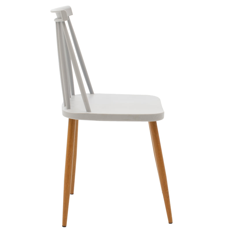 Dining chair Aurora grey pp-natural color metal leg 42x49.5x77cm