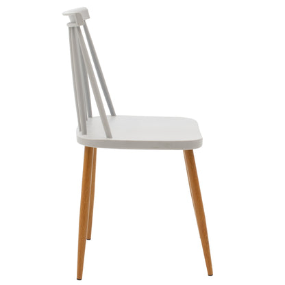 Dining chair Aurora grey pp-natural color metal leg 42x49.5x77cm