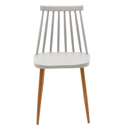 Dining chair Aurora grey pp-natural color metal leg 42x49.5x77cm