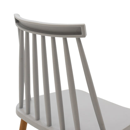 Dining chair Aurora grey pp-natural color metal leg 42x49.5x77cm