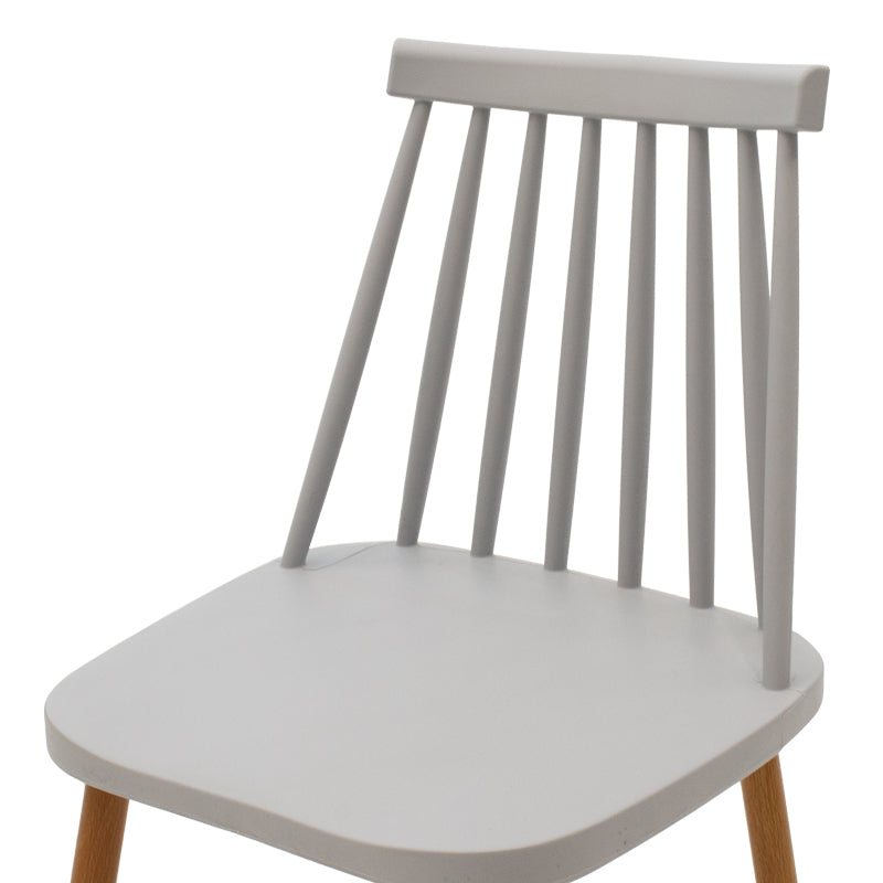 Dining chair Aurora grey pp-natural color metal leg 42x49.5x77cm