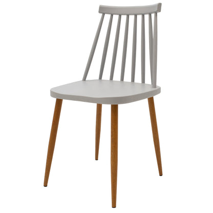 Dining chair Aurora grey pp-natural color metal leg 42x49.5x77cm