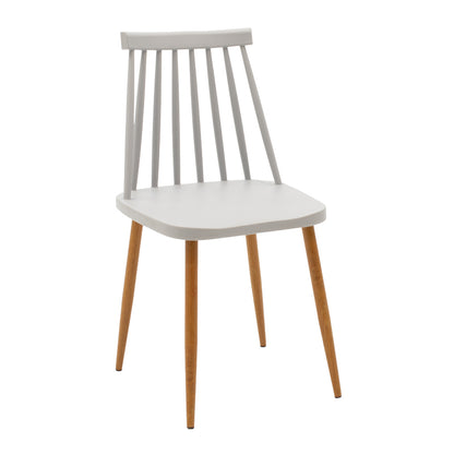 Dining chair Aurora grey pp-natural color metal leg 42x49.5x77cm