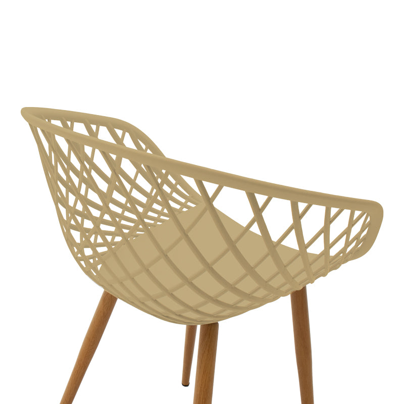 Armchair Ezra cappuccino pp-natural color metal leg 62.5x56x82cm