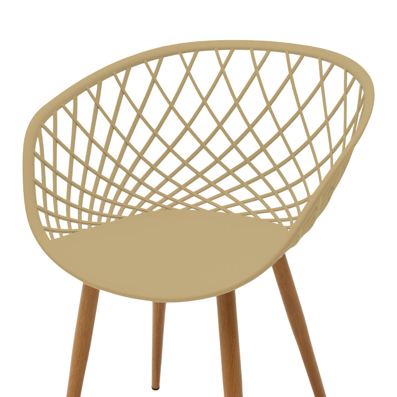 Armchair Ezra cappuccino pp-natural color metal leg 62.5x56x82cm