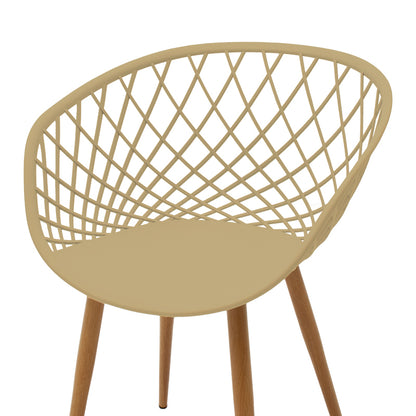 Armchair Ezra cappuccino pp-natural color metal leg 62.5x56x82cm
