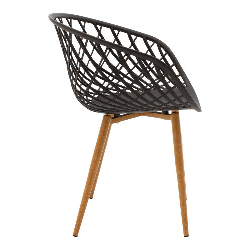 Armchair Ezra anthracite pp-natural color metal leg 62.5x56x82cm