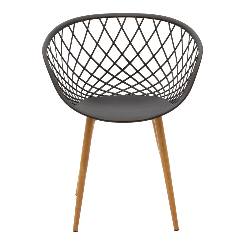 Armchair Ezra anthracite pp-natural color metal leg 62.5x56x82cm