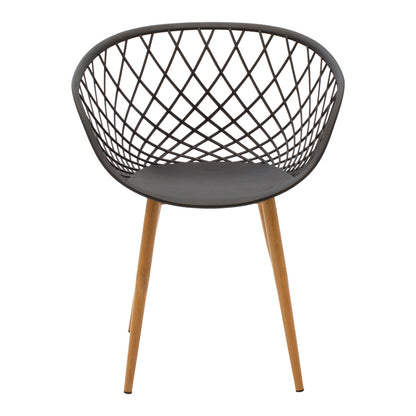 Armchair Ezra anthracite pp-natural color metal leg 62.5x56x82cm