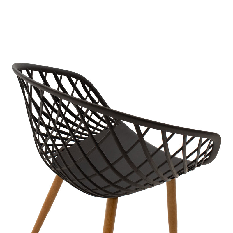 Armchair Ezra anthracite pp-natural color metal leg 62.5x56x82cm