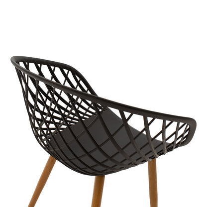 Armchair Ezra anthracite pp-natural color metal leg 62.5x56x82cm