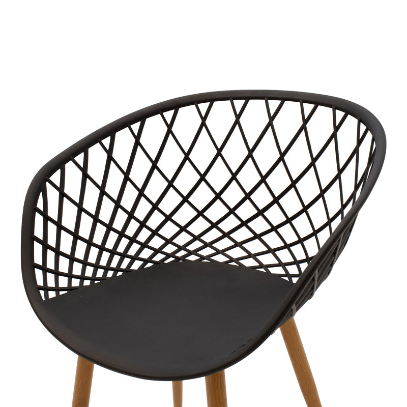 Armchair Ezra anthracite pp-natural color metal leg 62.5x56x82cm