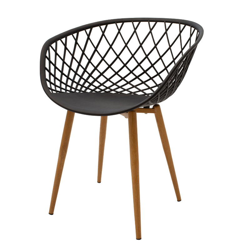 Armchair Ezra anthracite pp-natural color metal leg 62.5x56x82cm