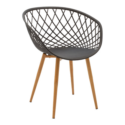 Armchair Ezra anthracite pp-natural color metal leg 62.5x56x82cm