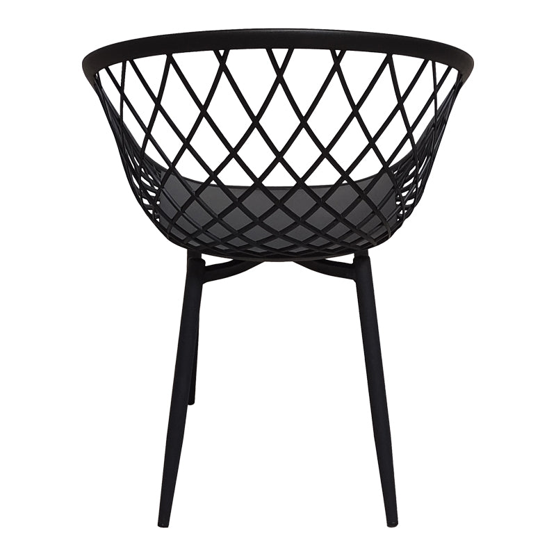 Armchair Ezra black pp-black metal leg 62.5x56x82cm