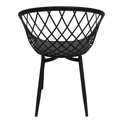 Armchair Ezra black pp-black metal leg 62.5x56x82cm