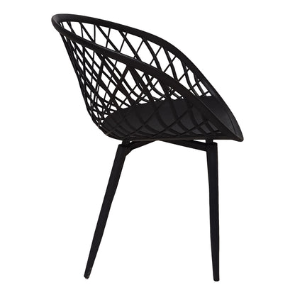 Armchair Ezra black pp-black metal leg 62.5x56x82cm