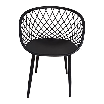 Armchair Ezra black pp-black metal leg 62.5x56x82cm