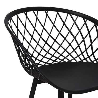 Armchair Ezra black pp-black metal leg 62.5x56x82cm