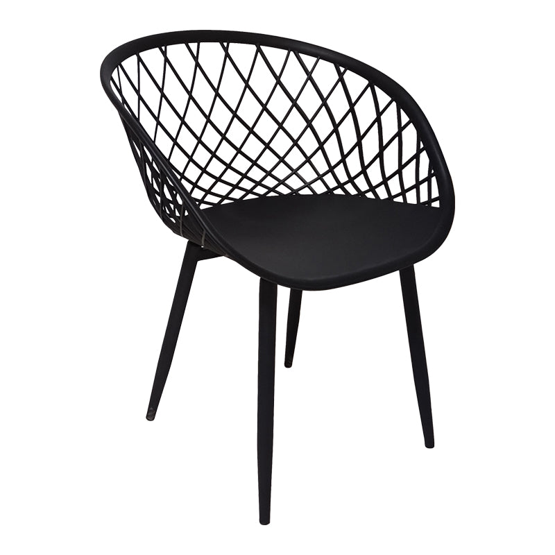 Armchair Ezra black pp-black metal leg 62.5x56x82cm